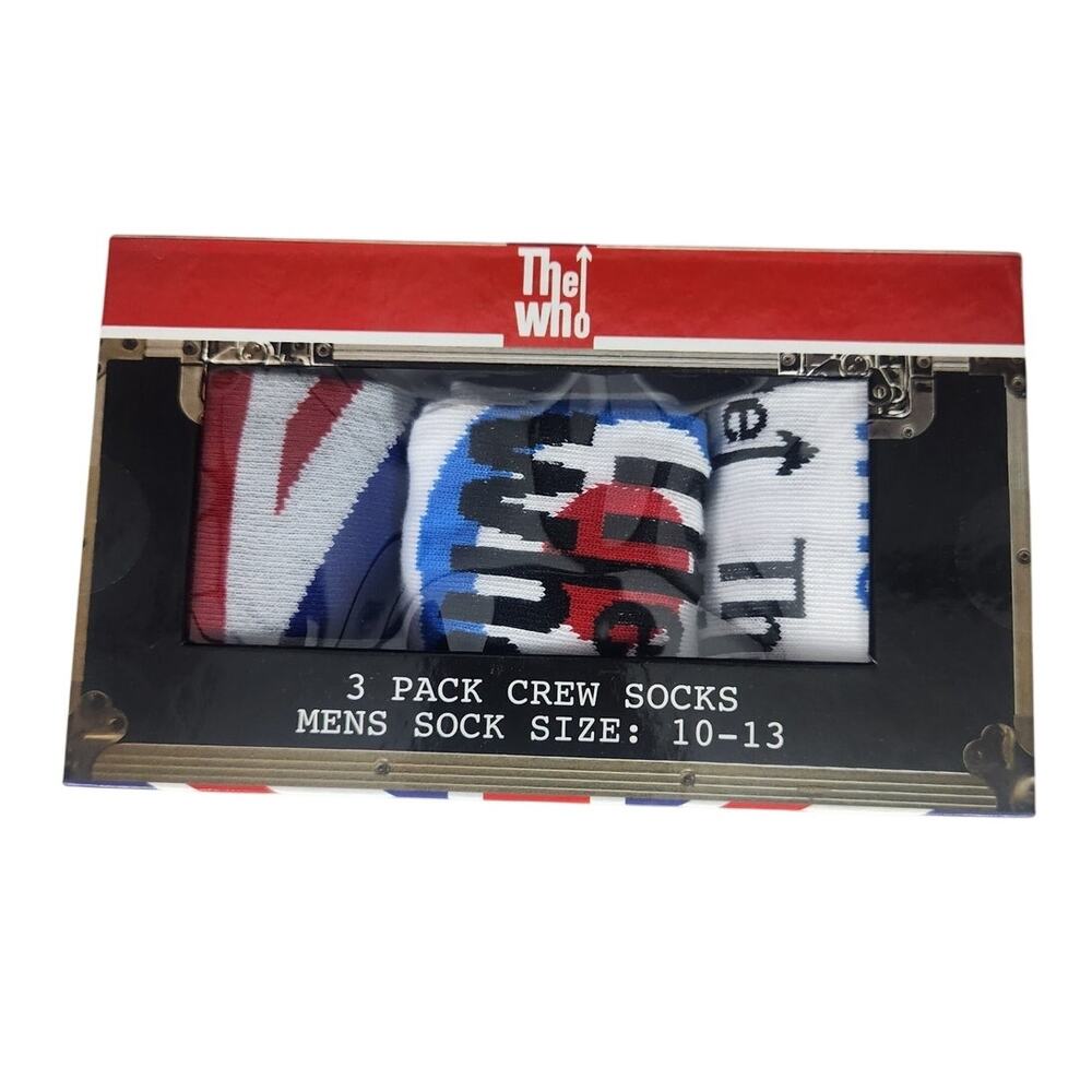The Who 3 packs on socks NWT men's 10-13